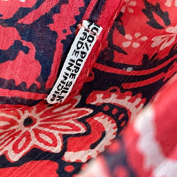 Rare Vintage Indian 100% Silk Scarf Botanical Floral Paisley Square 32 x 34 VTG - Picture 4 of 4